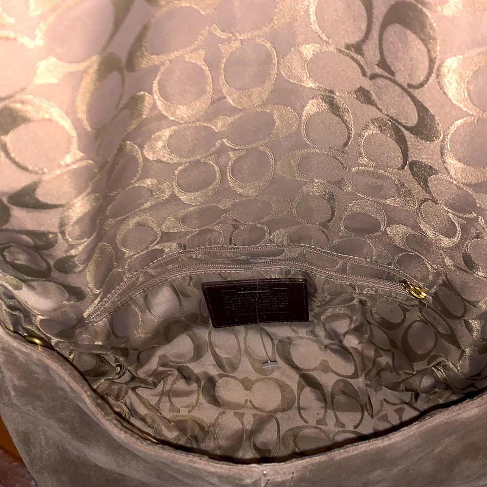 Coach suede brown flap leather purse! - Picture 5 of 11